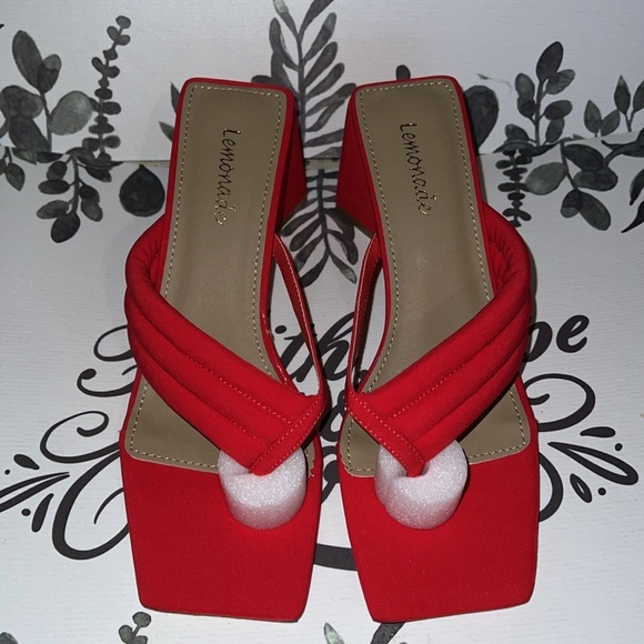 Lemonade Red Block Heels. - Picture 5 of 9